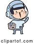 Vector Clip Art of Retro Happy Cartoon Astronaut with Moon Rock by Lineartestpilot