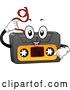 Vector Clip Art of Retro Happy Cartoon Cassette Tape Mascot Pulling out Its Insides by BNP Design Studio