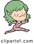 Vector Clip Art of Retro Happy Cartoon Elf Girl Running by Lineartestpilot