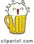Vector Clip Art of Retro Happy Cartoon Mug of Beer by Lineartestpilot