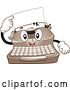 Vector Clip Art of Retro Happy Cartoon Typewriter Pointing to a Page by BNP Design Studio