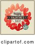 Vector Clip Art of Retro Happy Valentines Day I Love You Text over Butterflies by Elena