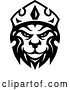 Vector Clip Art of Retro Heraldic Lion with a Crown 4 by Vector Tradition SM