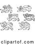Vector Clip Art of Retro Heraldic Lions by Vector Tradition SM