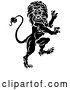 Vector Clip Art of Retro Heraldic Rampant Lion by AtStockIllustration