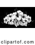 Vector Clip Art of Retro Hibiscus Flower over Black Background by AtStockIllustration
