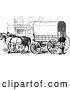 Vector Clip Art of Retro Horse Drawn Covered Wagon Carriage by Prawny Vintage