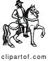 Vector Clip Art of Retro Horseback Guy by Prawny Vintage