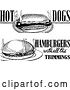 Vector Clip Art of Retro Hot Dog and Hamburger Menu Designs by BestVector