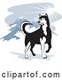 Vector Clip Art of Retro Husky Dog in the Mountains by Patrimonio