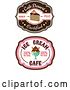 Vector Clip Art of Retro Ice Cream Sundae and Cake Labels by Vector Tradition SM