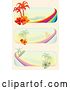 Vector Clip Art of Retro Igital Collage of Tropical Surf Website Banners by MilsiArt