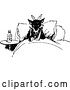Vector Clip Art of Retro Injured Fox in Bed by Prawny Vintage