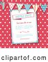 Vector Clip Art of Retro Invitation over Pink Polka Dots with a Bunting by Elaineitalia