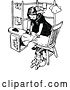 Vector Clip Art of Retro Ironing Girl by Prawny Vintage