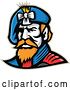 Vector Clip Art of Retro Jacobite Highlander Mascot Wearing a Beret by Patrimonio