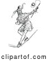 Vector Clip Art of Retro Jester Walking a Tightrope by Prawny Vintage