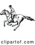 Vector Clip Art of Retro Jockey on a Galloping Horse 1 by Prawny Vintage