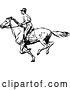 Vector Clip Art of Retro Jockey on a Galloping Horse 3 by Prawny Vintage