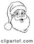 Vector Clip Art of Retro Jolly Santa Claus Face by AtStockIllustration