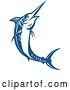 Vector Clip Art of Retro Jumping Blue Marlin Fish by Patrimonio