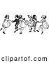 Vector Clip Art of Retro KChildren Dancing by Prawny Vintage