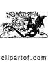 Vector Clip Art of Retro Knight Battling a Dragon by Prawny Vintage