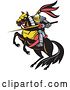 Vector Clip Art of Retro Knight with a Lance on a Jousting Horse by Patrimonio