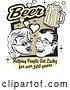 Vector Clip Art of Retro Lady and Guy with Beer, Beer, Helping People Get Lucky for over 300 Years by Andy Nortnik