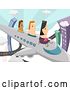 Vector Clip Art of Retro Lady and Men Flying on an Airplane by BNP Design Studio