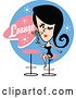 Vector Clip Art of Retro Lady Drinking a Cocktail in a Lounge by Andy Nortnik