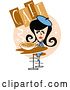 Vector Clip Art of Retro Lady Drinking Coffee in a Cafe by Andy Nortnik