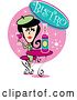 Vector Clip Art of Retro Lady Drinking Wine in a Bistro by Andy Nortnik