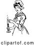 Vector Clip Art of Retro Lady Holding a Candle by Prawny Vintage