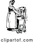 Vector Clip Art of Retro Lady in a Kitchen 2 by Prawny Vintage