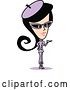 Vector Clip Art of Retro Lady in Purple, Standing and Presenting by Andy Nortnik