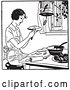 Vector Clip Art of Retro Lady Making Apple Pie by Picsburg