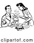 Vector Clip Art of Retro Lady Pouring Her Husband Coffee by Prawny Vintage