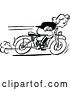 Vector Clip Art of Retro Lady Racing a Motorcycle by Prawny Vintage