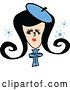 Vector Clip Art of Retro Lady Standing with Her Arms Crossed in the Snow by Andy Nortnik