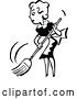 Vector Clip Art of Retro Lady Sweeping by Prawny Vintage