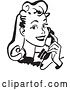 Vector Clip Art of Retro Lady Talking on a Phone - 1 by BestVector