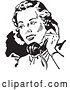 Vector Clip Art of Retro Lady Talking on a Phone - 2 by BestVector