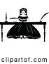 Vector Clip Art of Retro Lady Writing at a Desk by Prawny Vintage