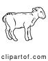 Vector Clip Art of Retro Lamb in Profile by AtStockIllustration