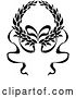 Vector Clip Art of Retro Laurel Wreath with a Bow and Ribbons by Vector Tradition SM