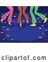Vector Clip Art of Retro Legs of People Dancing at a Disco Club by BNP Design Studio