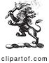 Vector Clip Art of Retro Lion Crest with a Torch by Picsburg