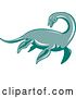 Vector Clip Art of Retro Loch Ness Monster Pliosaur Dinosaur by Patrimonio