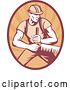 Vector Clip Art of Retro Logger Sawing Logo by Patrimonio